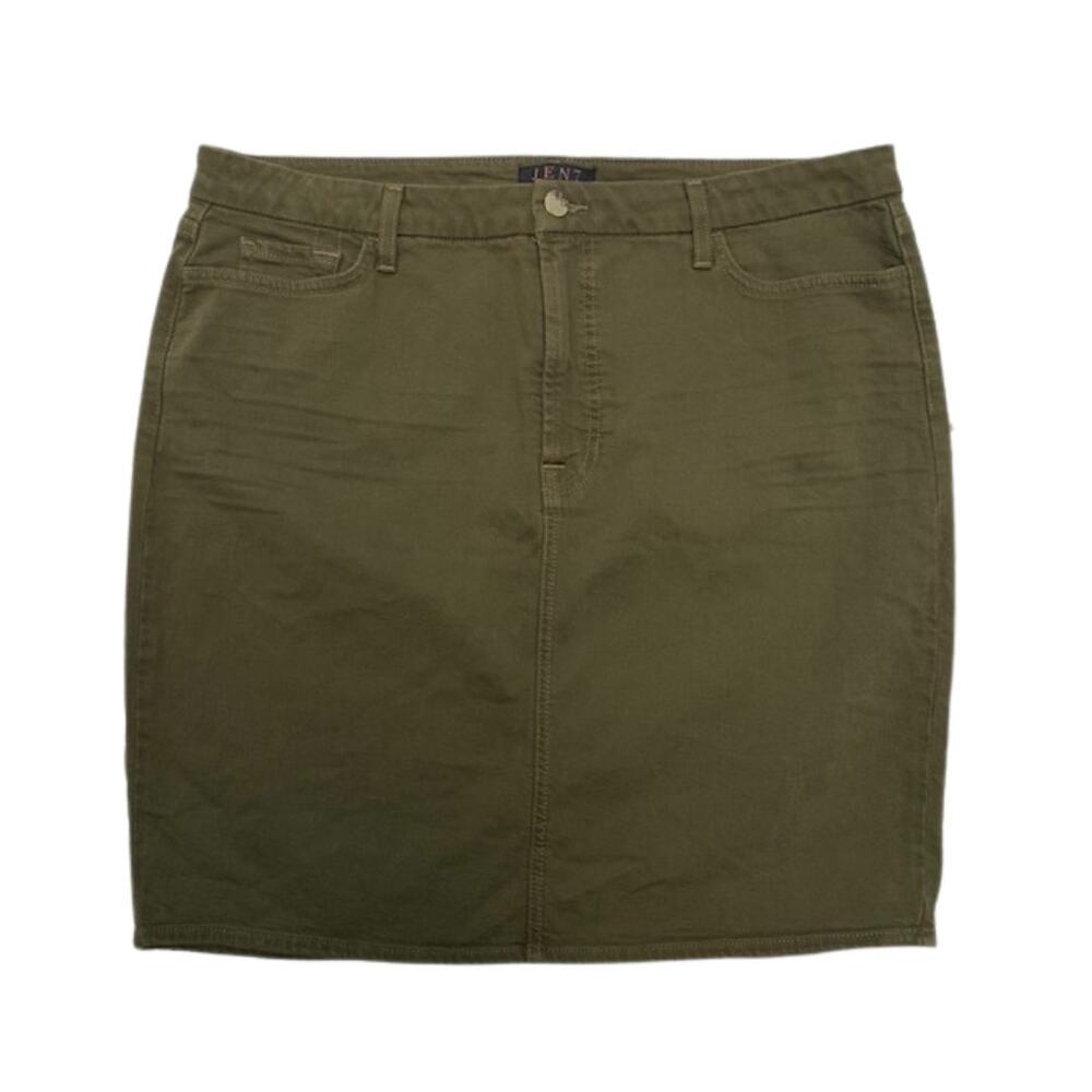 New JEN7 by 7 For All Mankind Army Green Sculpting Panel Skirt | 16